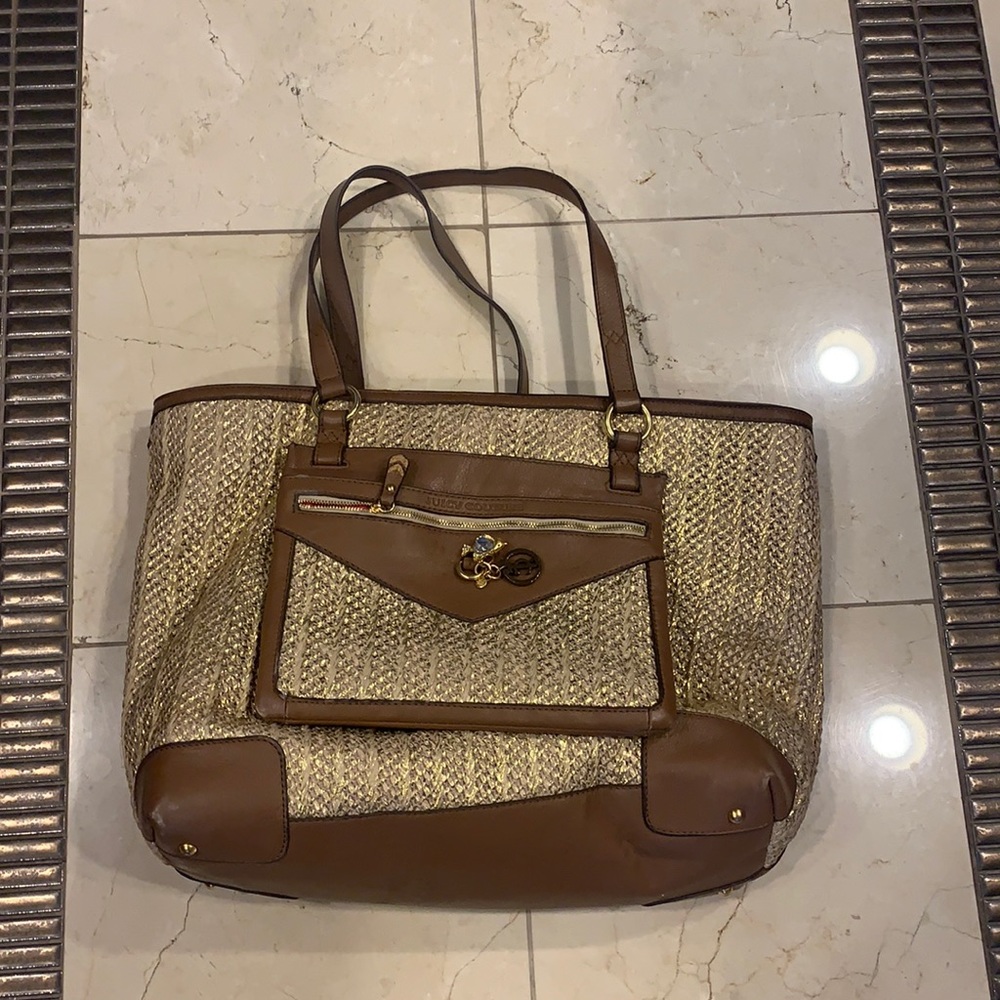 EUC, juicy couture woven bag with front pocket